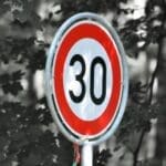 Verkehrsschild Temp 30